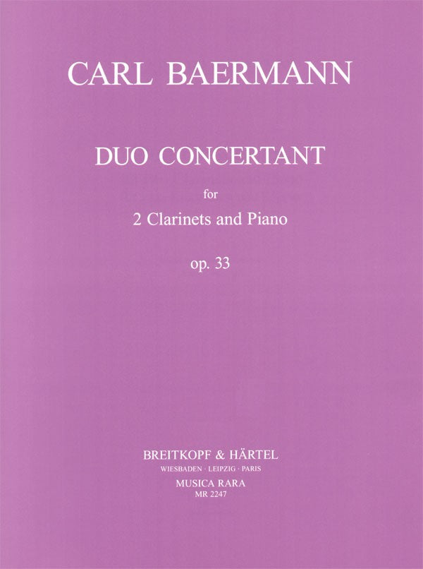Baermann, Duo concertant op. 33 (2Cl,Pf) (Musica Rara)