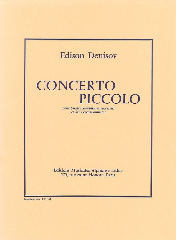 Denisov, Concerto piccolo (Sax Part) (Leduc)