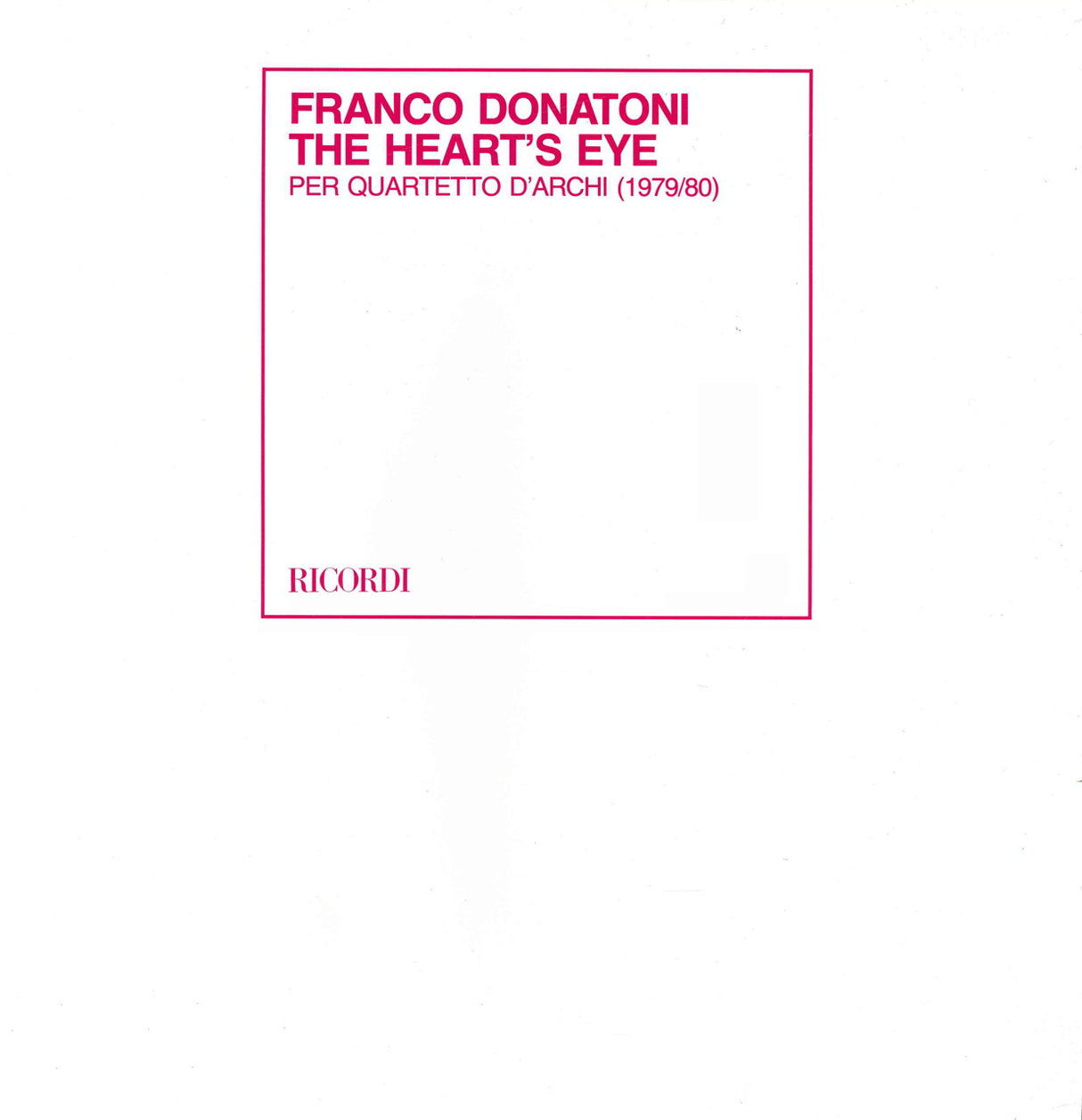 Donatoni, Heart's Eye (Score,Parts) Qrt (Ricordi)