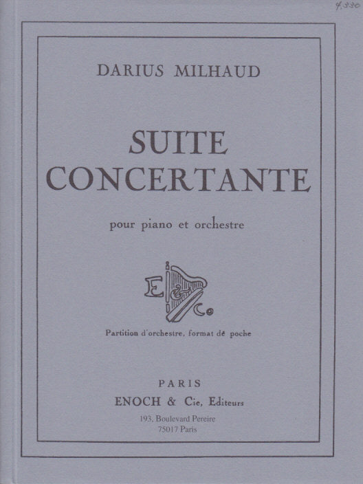 Milhaud, Suite concertante op. 278a (Enoch)