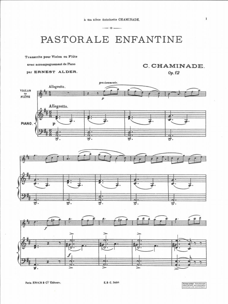 Chaminade, Pastorale enfantine op. 12 (Enoch)
