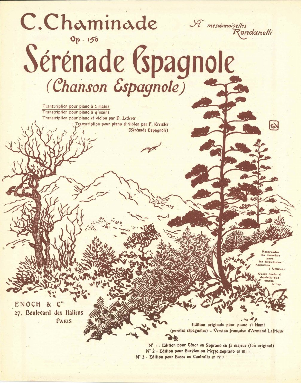 Chaminade, Serenade espagnole op. 150 (Enoch)