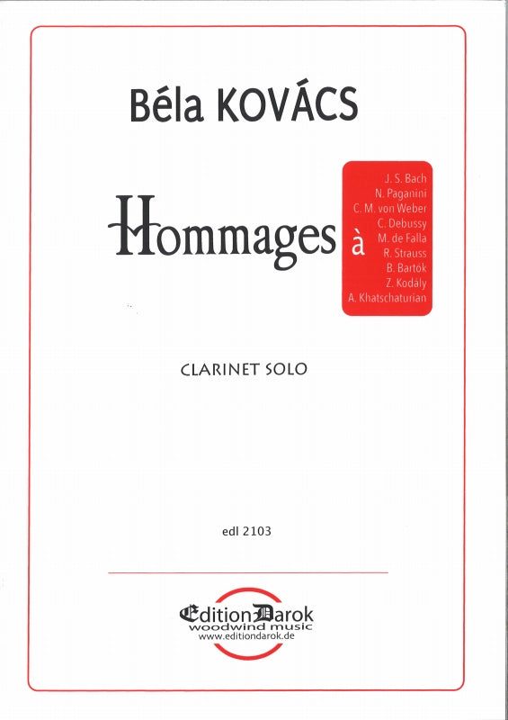 Kovacs, Hommages a... (Cl Solo) (Darok)