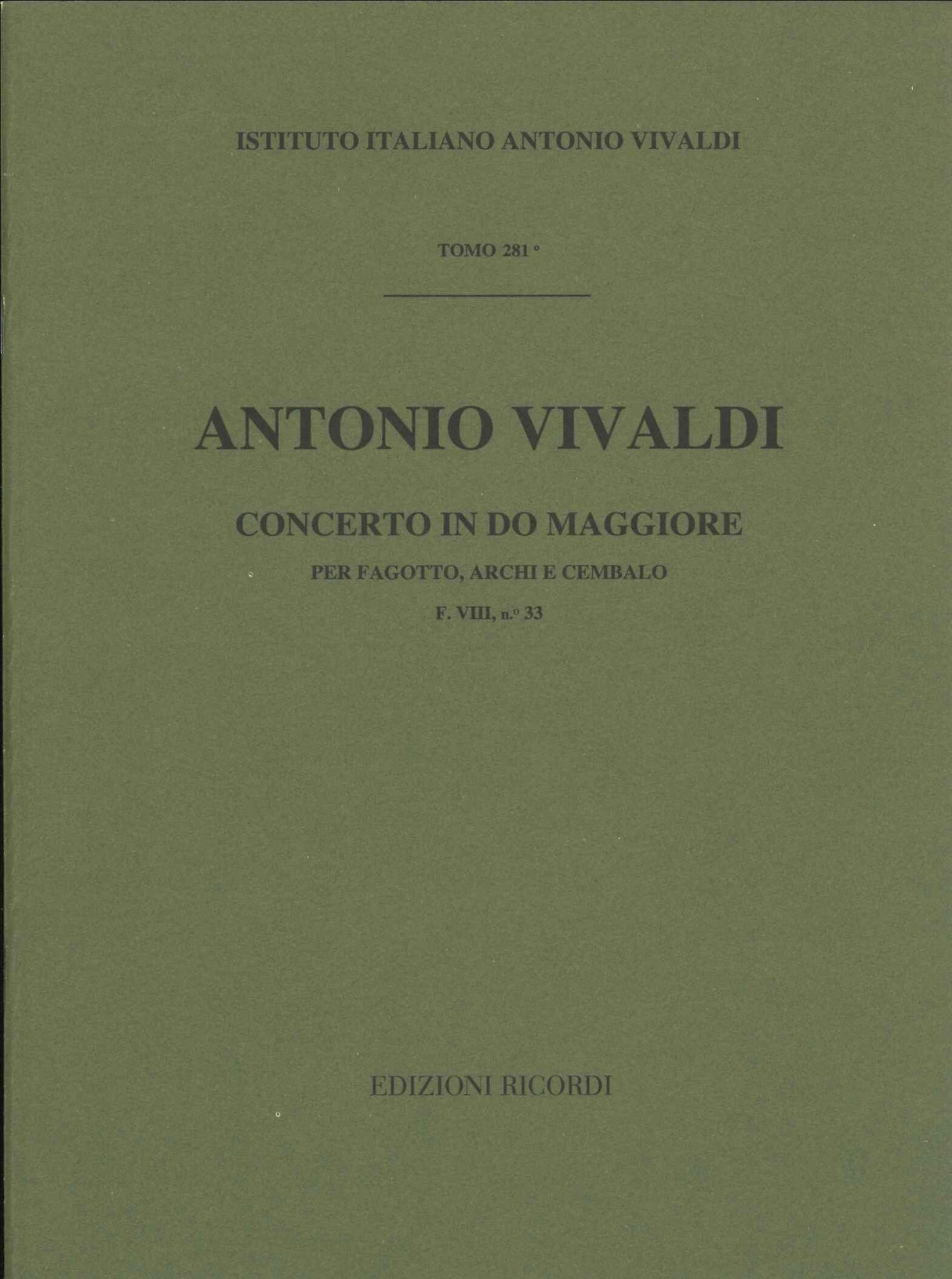 Vivaldi, Concerto in C, F 8/33, RV 470 (Ricordi)