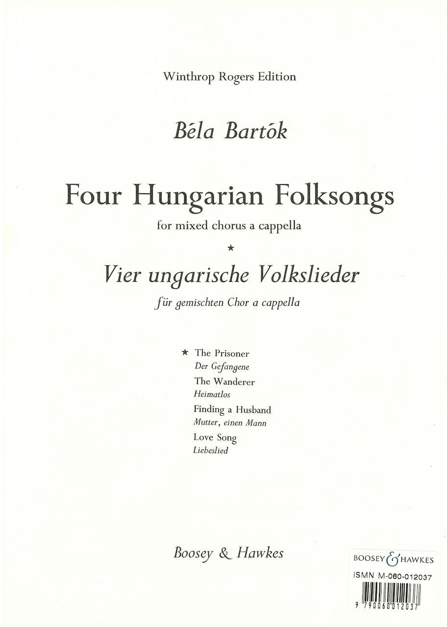 Bartok, Prisoner (SSAATTBB) (Boosey)