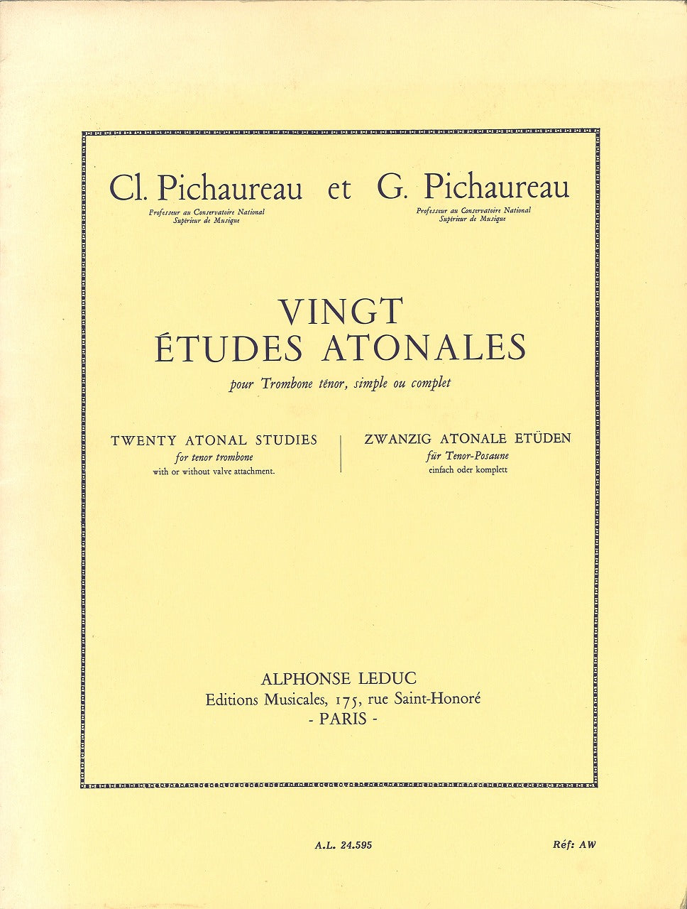 Pichaureau, 20 Etudes atonales (Leduc)
