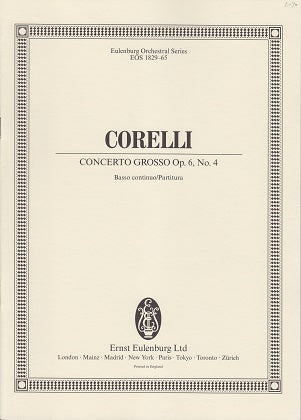Corelli, Concerto op. 6/4 (Score/Bc) (Eulenburg/Breitkopf)