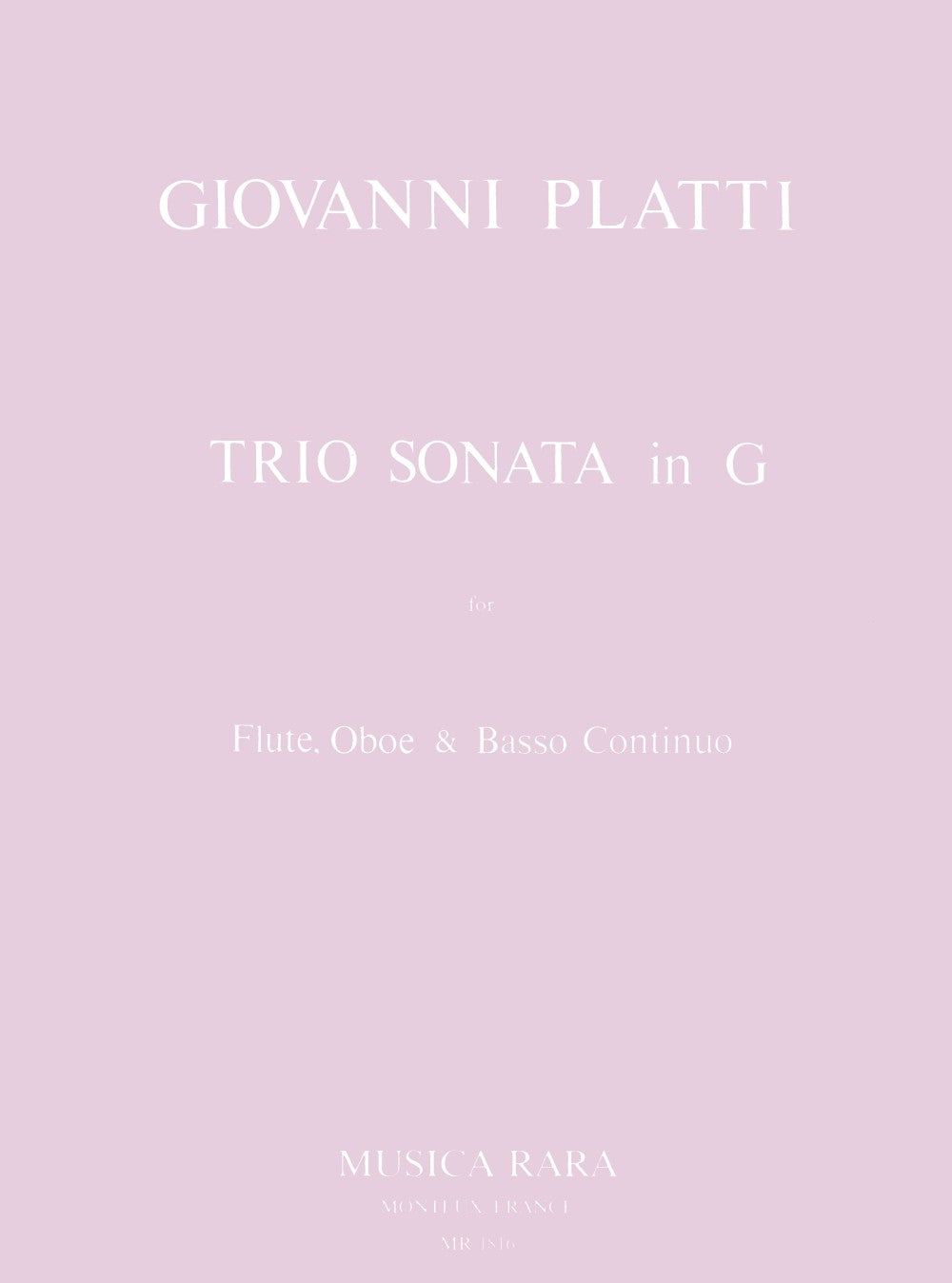 Platti, Trio Sonata in G (Fl,Ob,Bc) (Musica Rara)