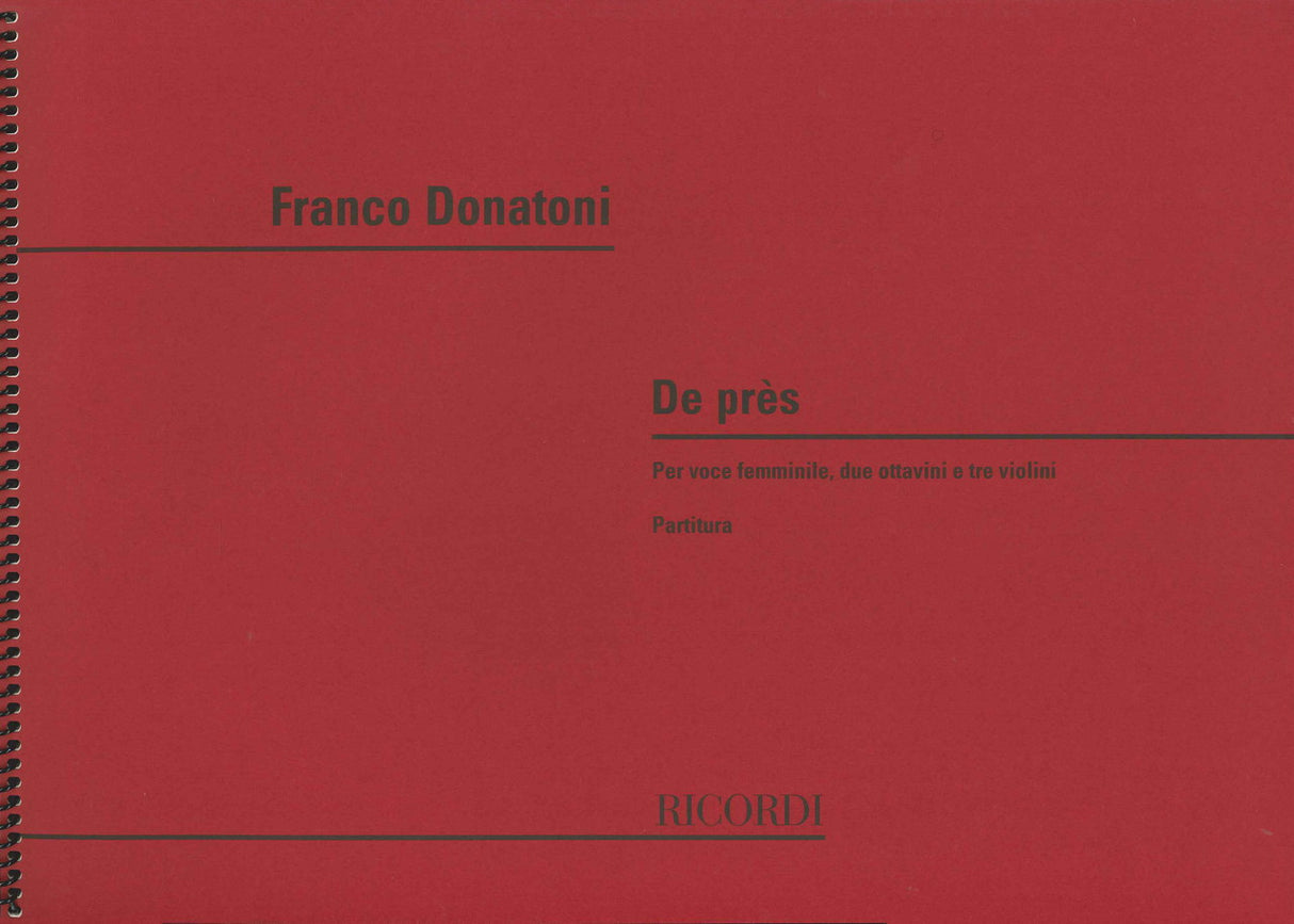 Donatoni, De pres (Female Vo,2Picc,3Vn) (Ricordi)