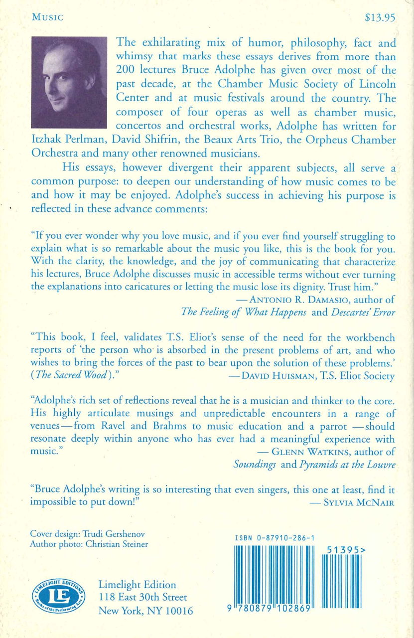 Adolphe, Of Mozart, Parrots & Cherry (Limelight Editions)