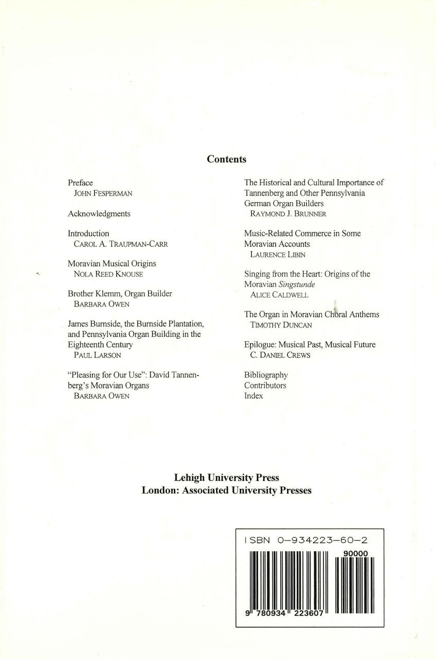 'Pleasing for our Use': David Tannenberg (Lehigh University Press)