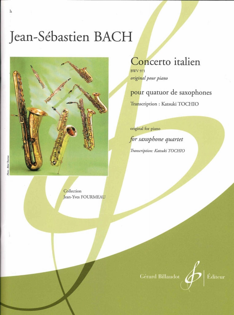 Bach, Concerto italien (SATBr Sax) (Billaudot)