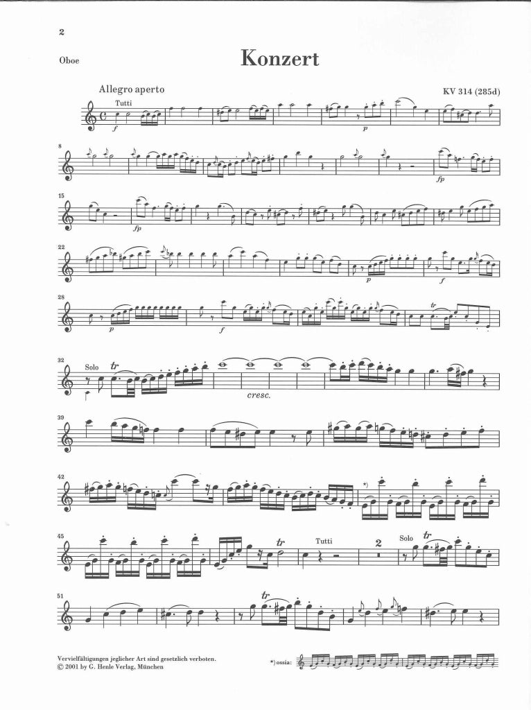 モーツァルト: オーボエ協奏曲ハ長調 KV 314(285d) – アカデミア