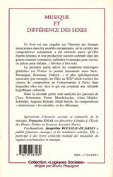 Escal, Musique et difference des sexes (Harmattan, L')