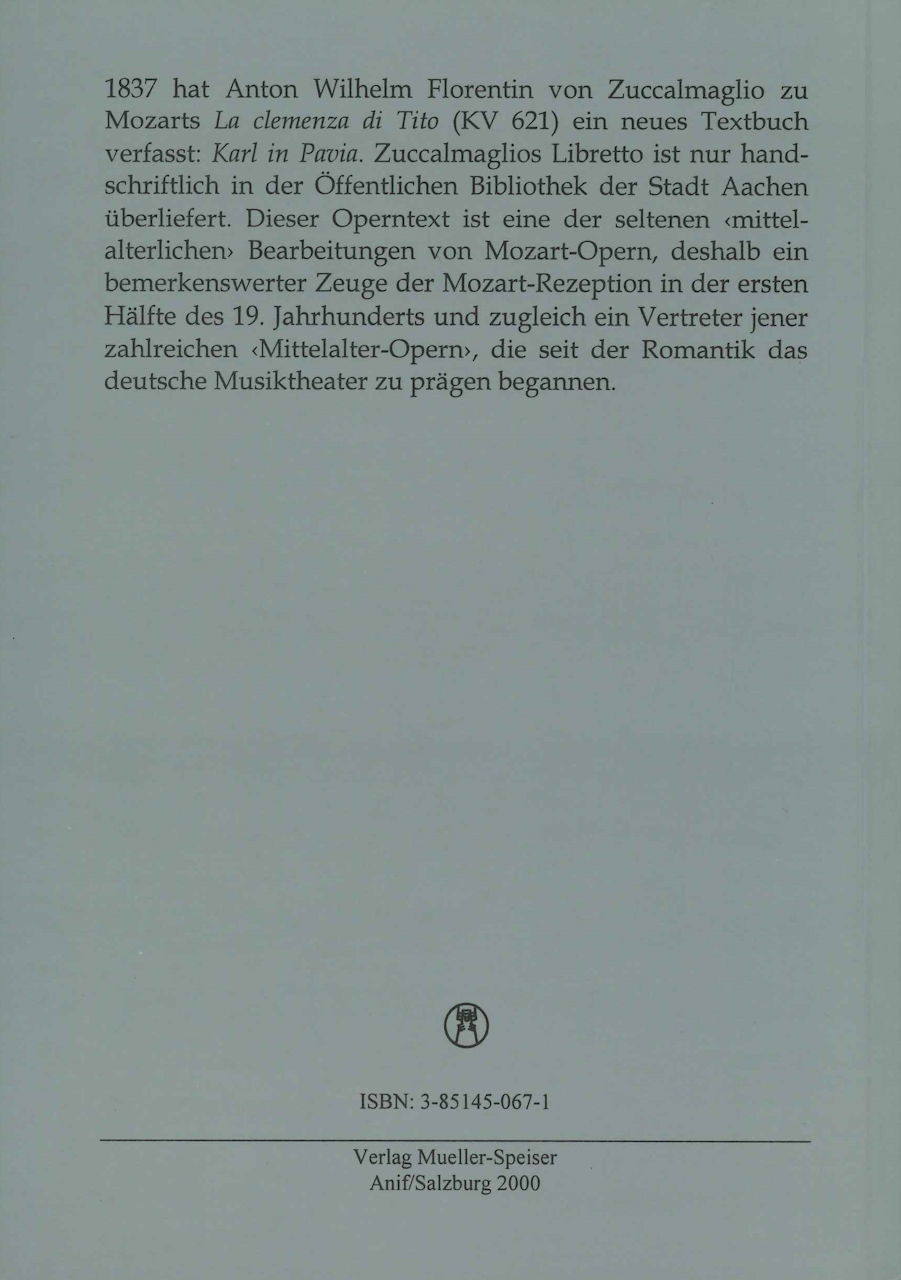 Der Karolingische Titus: Libretto (Muller-Speiser)