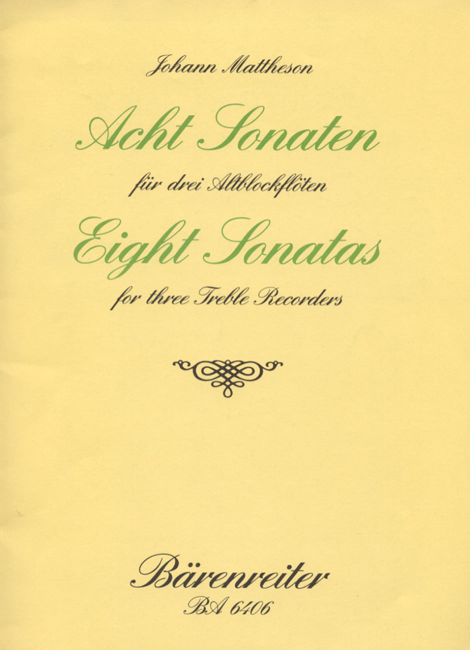 Mattheson, 8 Sonaten op.1/3-10 (3A.Rec) (Barenreiter)