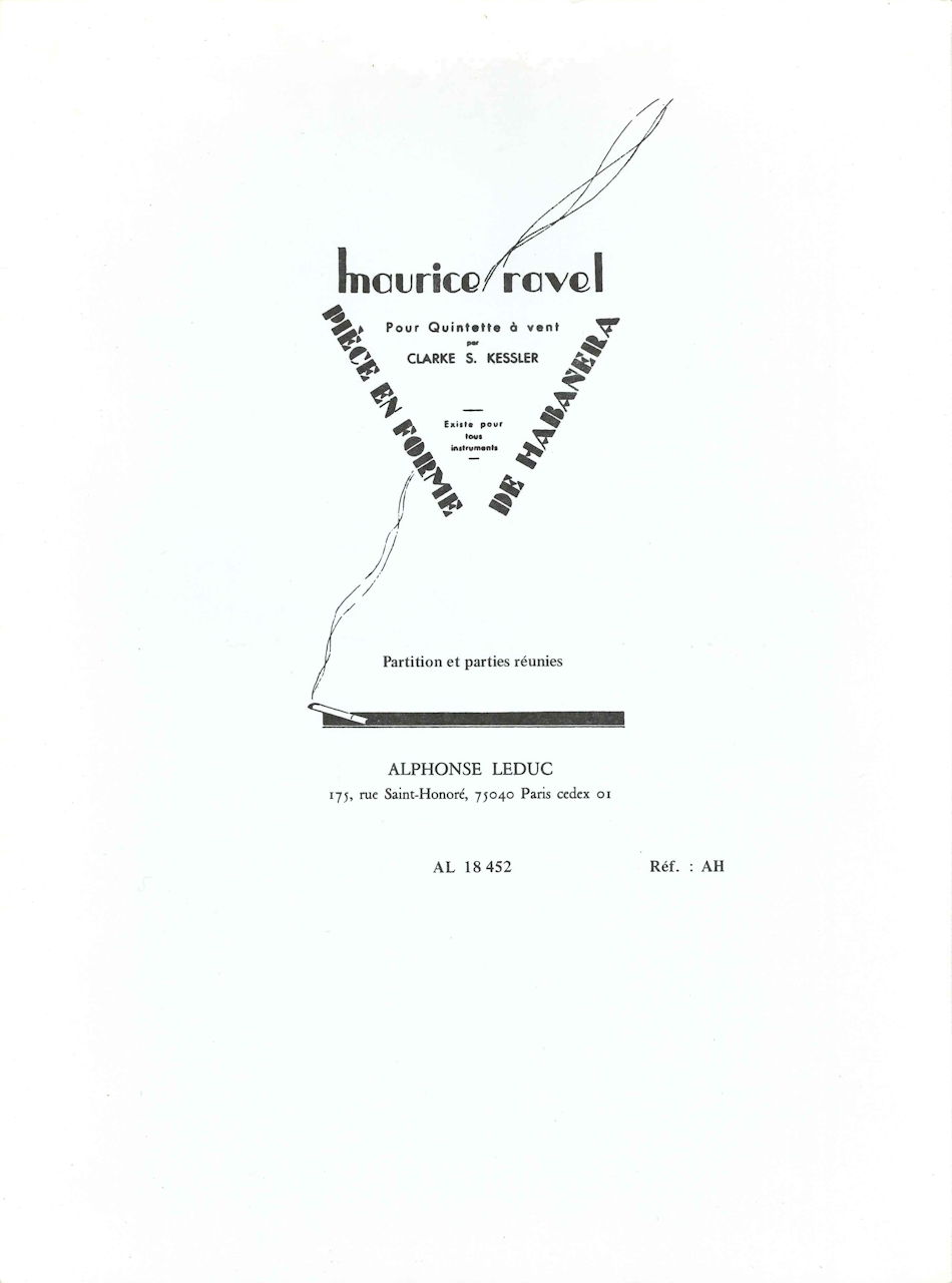 Ravel, Piece en forme de habanera (Qnt) (Leduc)