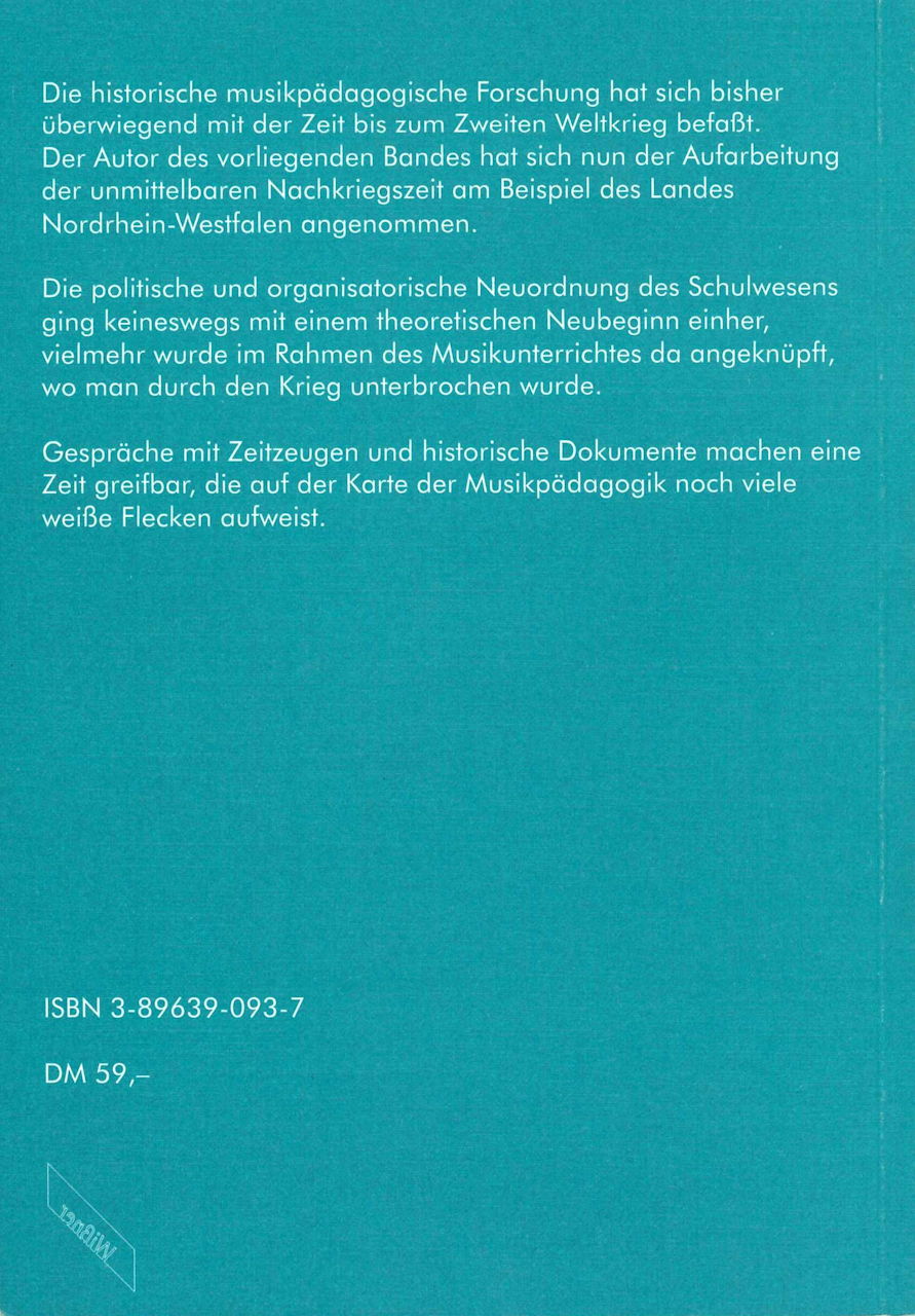 Weigele, Zur Geschichte der Musikpadag. (Wissner)