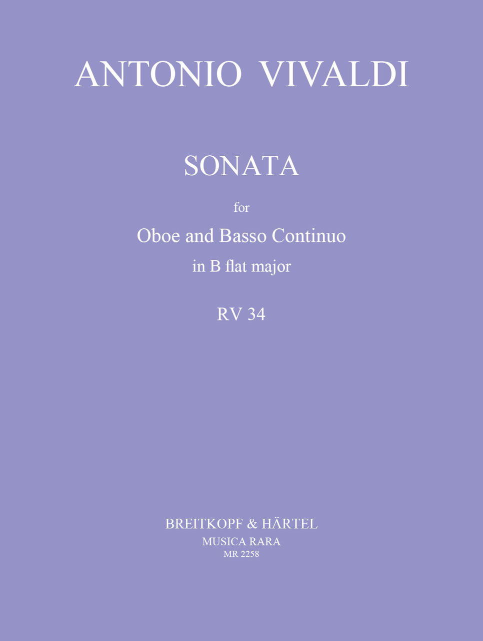 Vivaldi, Sonata in Bb, RV 34 (Ob,Bc) (Musica Rara)