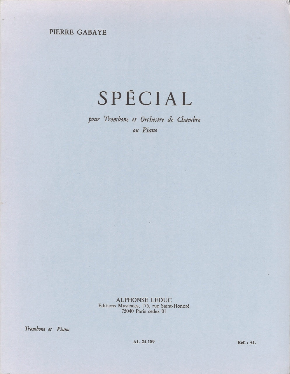 Gabaye, Special (Tbn,Pf) (Leduc)