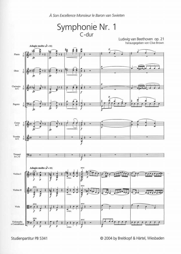 Beethoven, Symphony No. 1 (Brown) (Breitkopf)