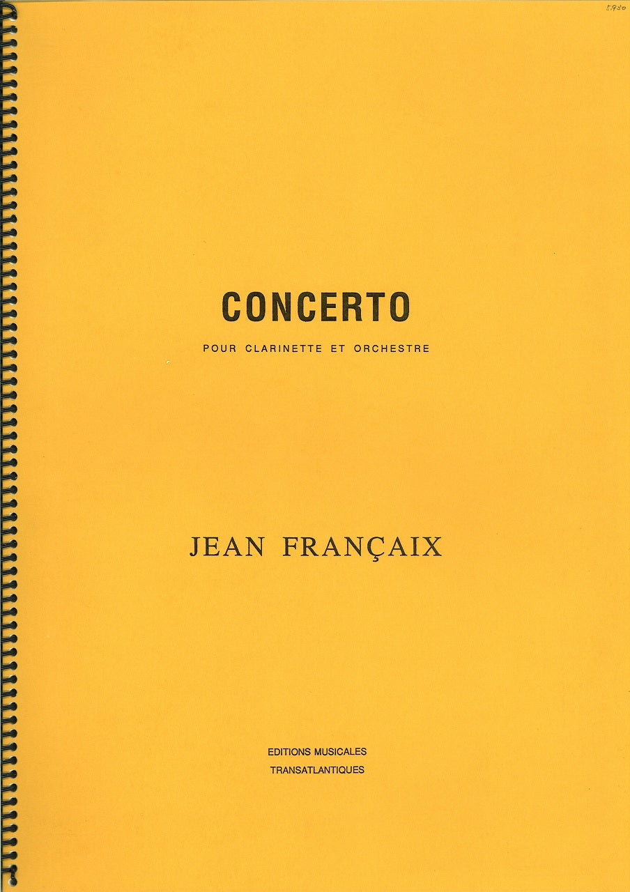 Francaix, Concerto pour clar: Full Score (Transatlantiques)