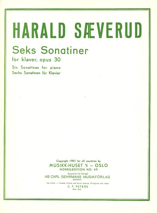 Saeverud, op.30: 6 Sonatiner [Sonatinas] (Musikk-Huset)