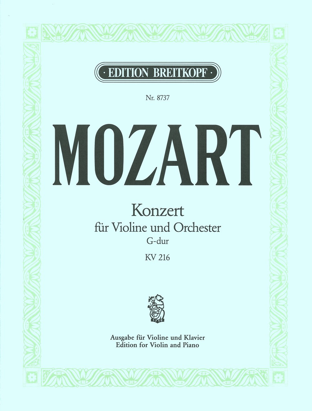 Mozart, Concerto KV 216 (No.3) (Eisen) (Breitkopf)