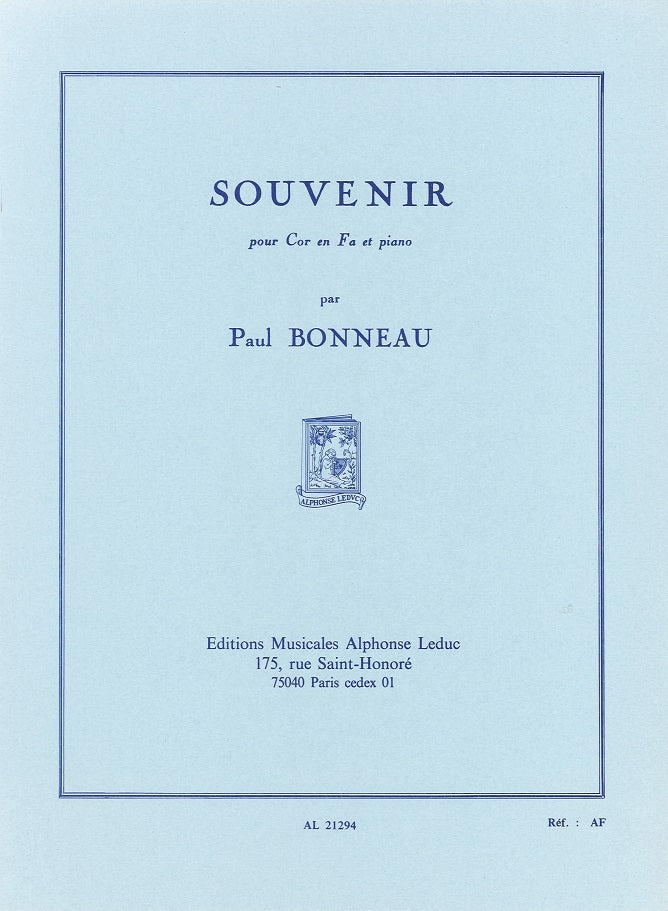Bonneau, Souvenir (Hn,Pf) (Leduc)