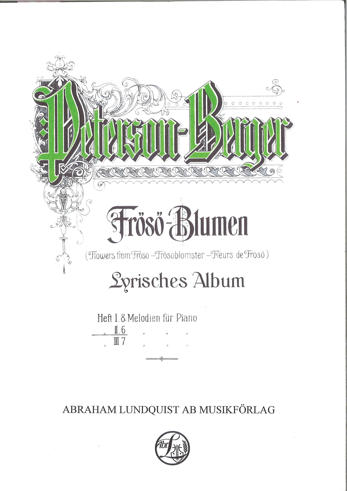 Peterson-Berger, Frosoblomster 2 (Lundquist)