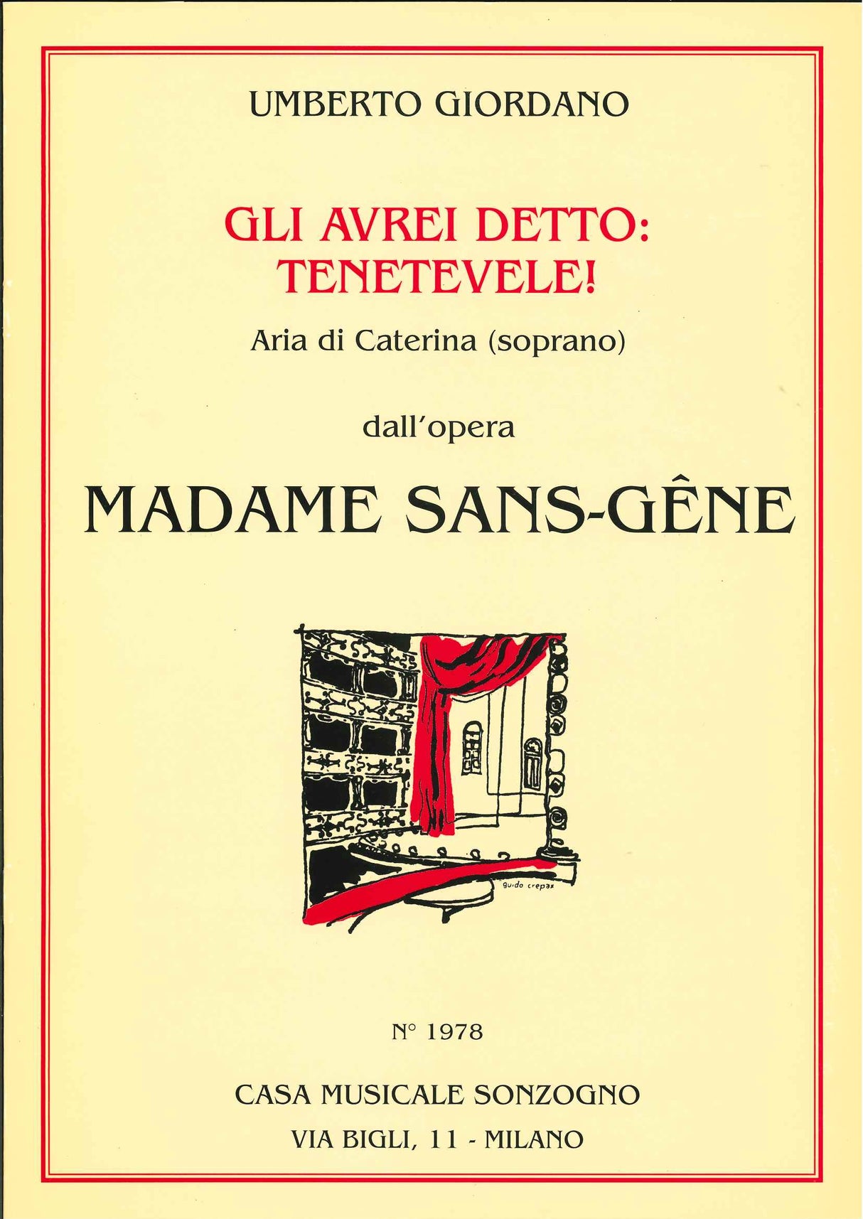 Giordano, Madame Sans... Gli avrei detto (Sonzogno)