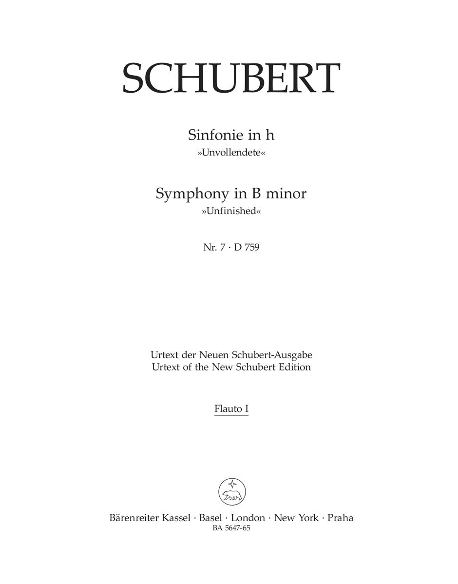 Schubert, Symphony No. 7[8] Harmonie (Barenreiter)