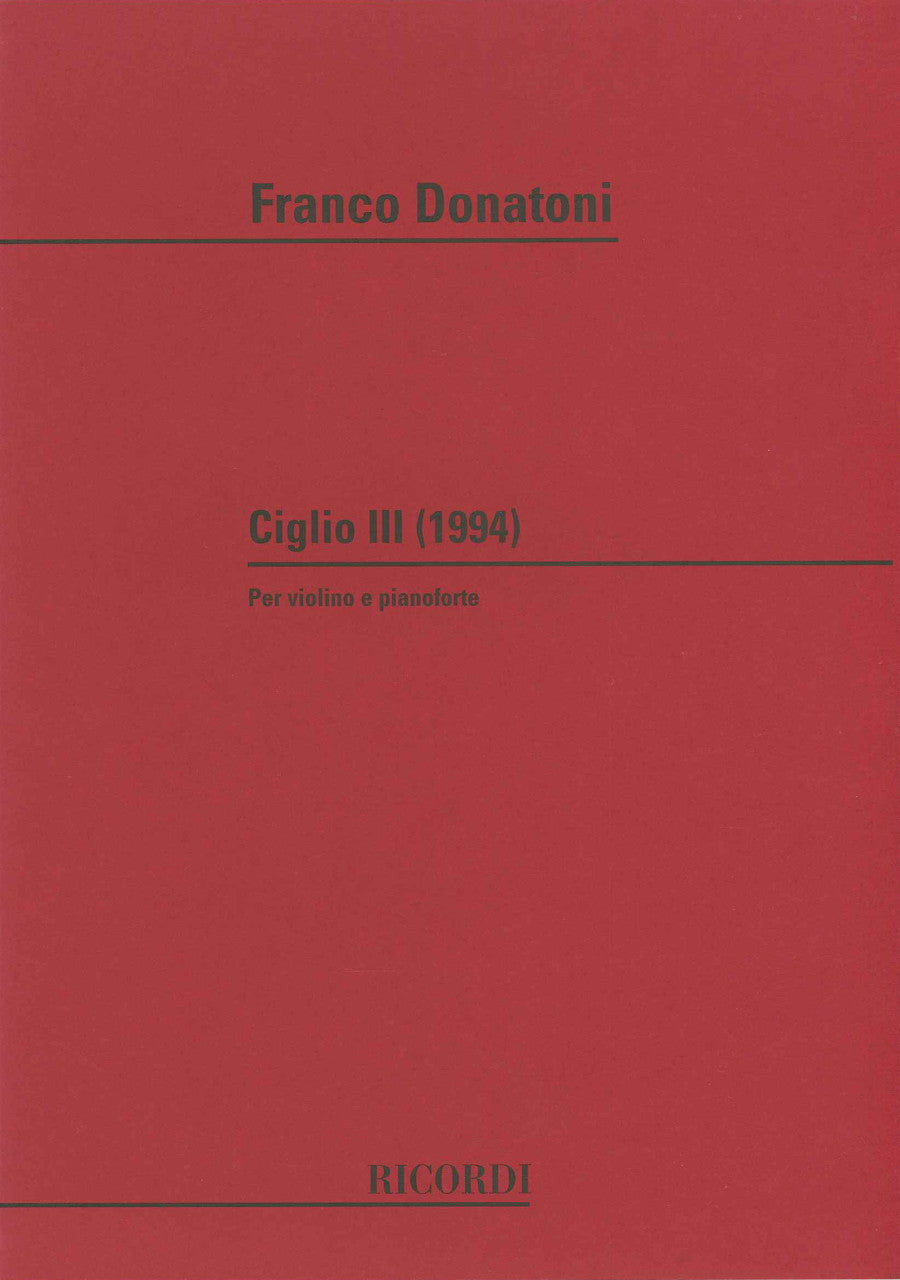 Donatoni, Ciglio 3 (1994) (Ricordi)