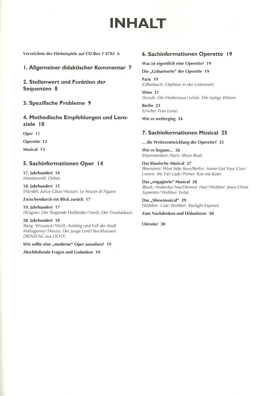 Oper - Operette - Musical (Lehrerkomment (Schott)
