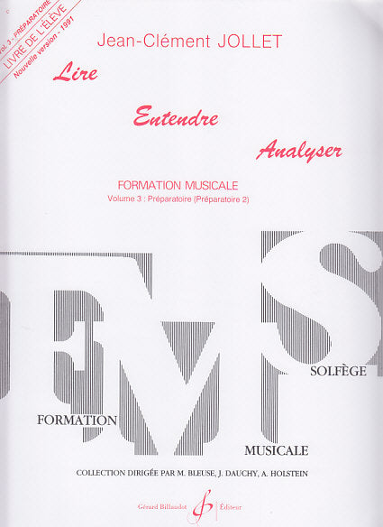 Jollet, Lire, Entendre...3 de l'ELEVE (Billaudot)