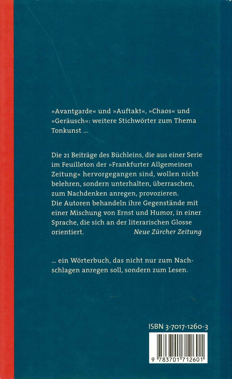 Kleines Worterbuch der Tonkunst(2nd ed.) (Residenz)