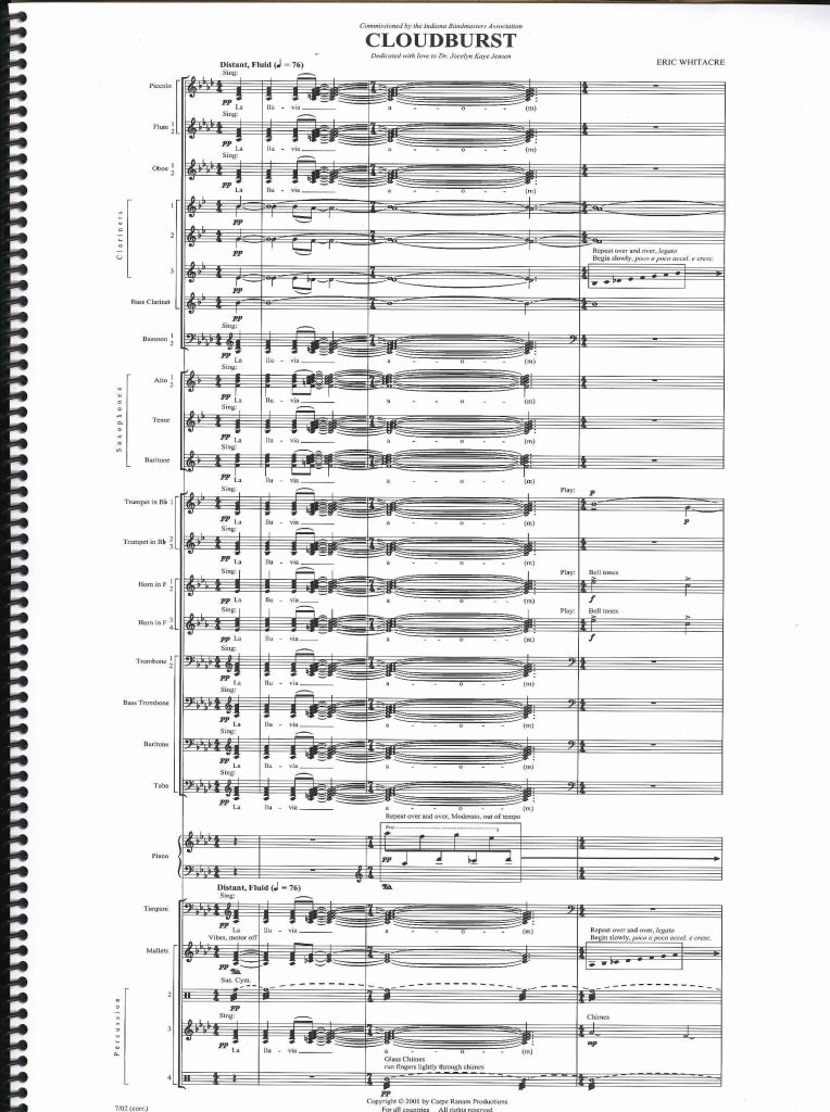 Whitacre, Cloudburst (Hal Leonard)