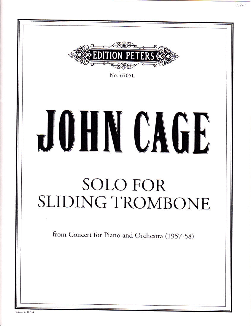 Cage, Solo for Sliding Trombone (Peters)