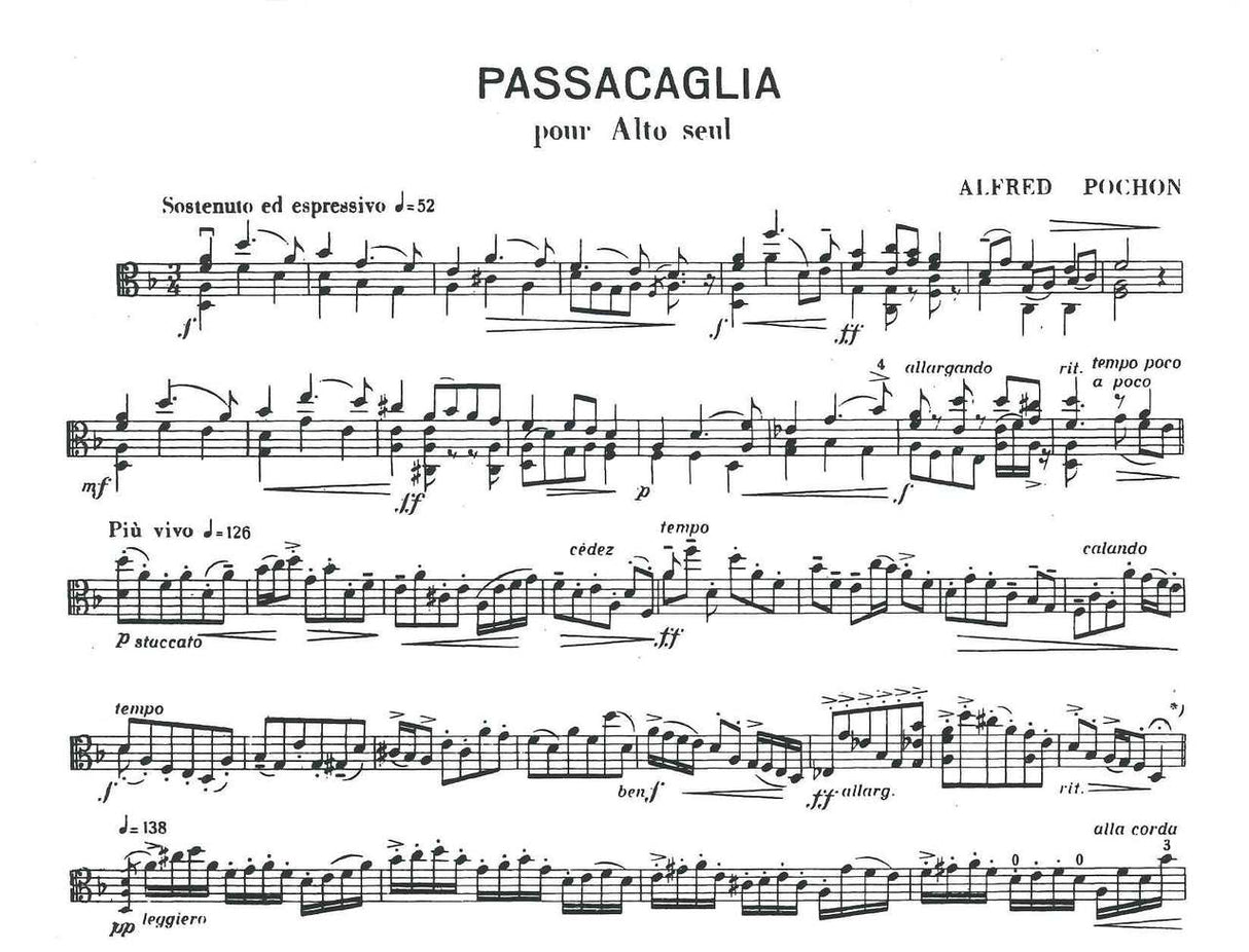 Pochon, Passacaglia (Va Solo) (Foetisch/Hug)