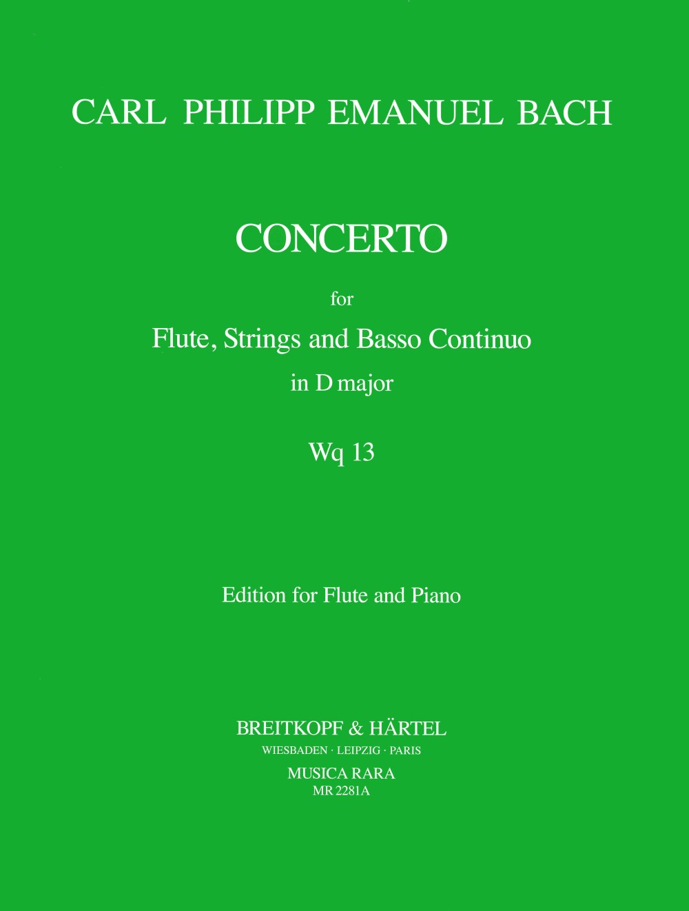 Bach, Concerto in D, Wq 13 (Musica Rara)