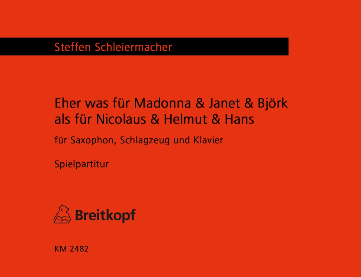 Schleiermacher, Eher was fur Madonna &.. (Breitkopf)