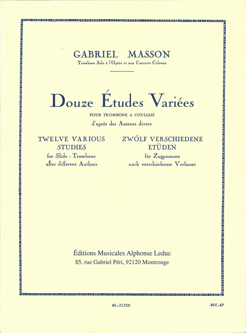 Masson, 12 Etudes Variees (Leduc)