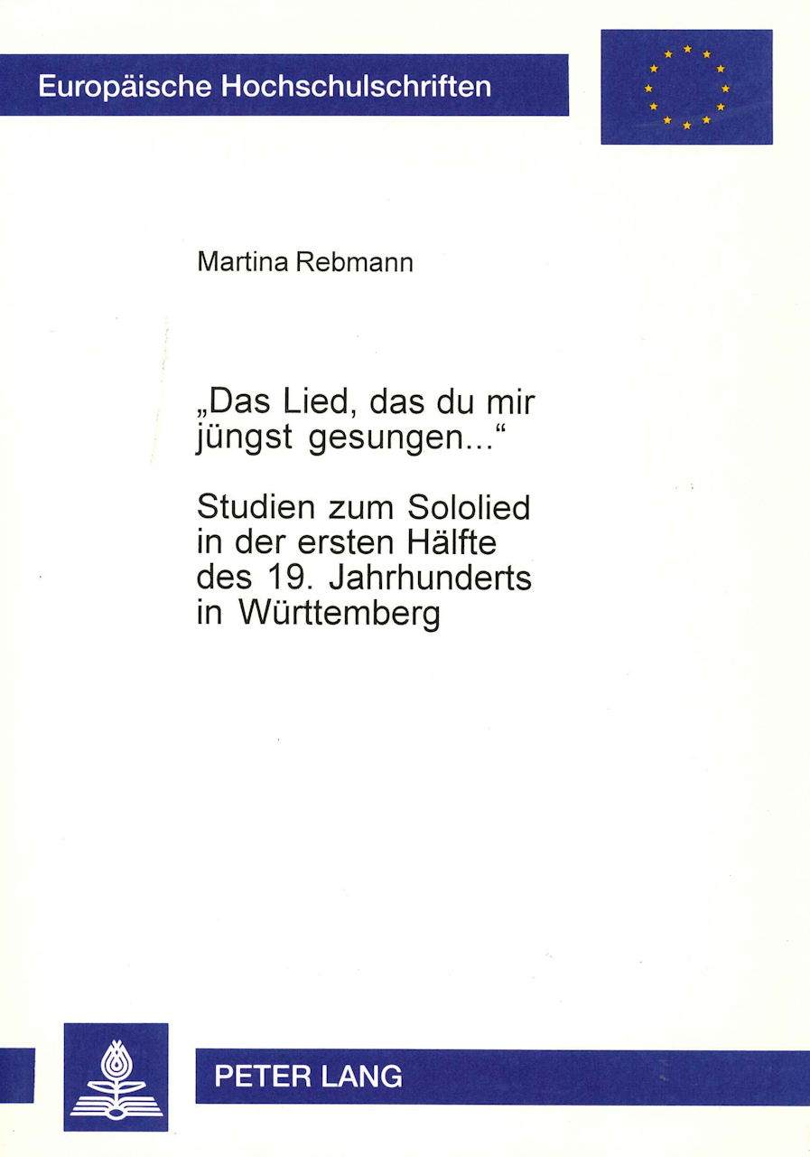 Rebmann, 'Das Lied, das du mir jungst (Peter Lang)