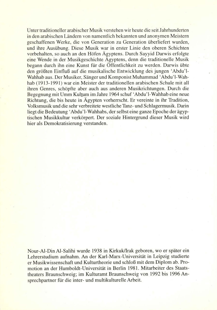 Al-Salihi, Neuere Musik Agyptens & (Peter Lang)