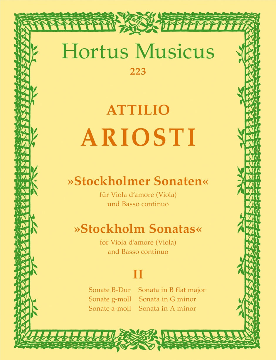 Ariosti, 6 Sonaten, 2 (Va d'amore/Va,Bc) (Barenreiter)