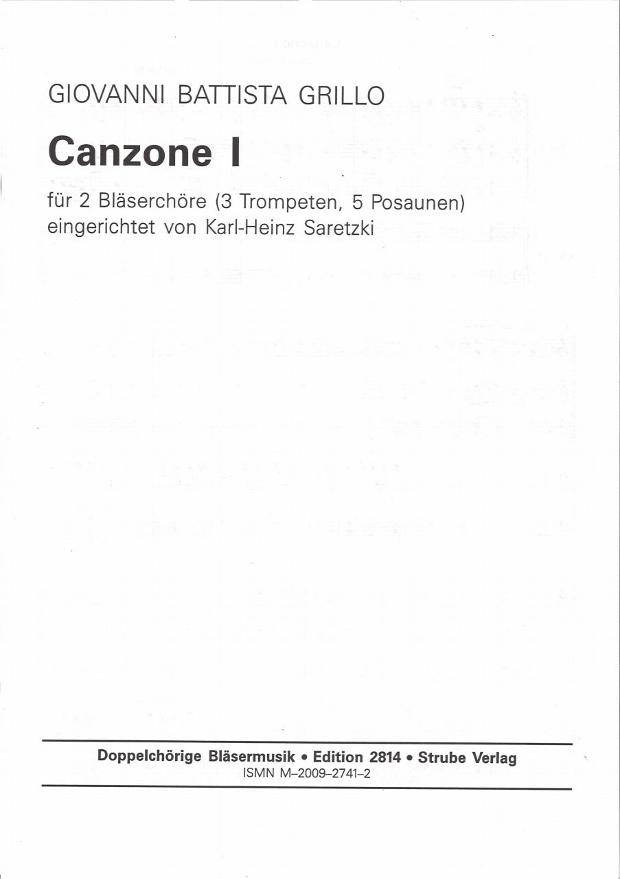 Grillo, Canzone I (3Trp,5Tbn) (Strube)