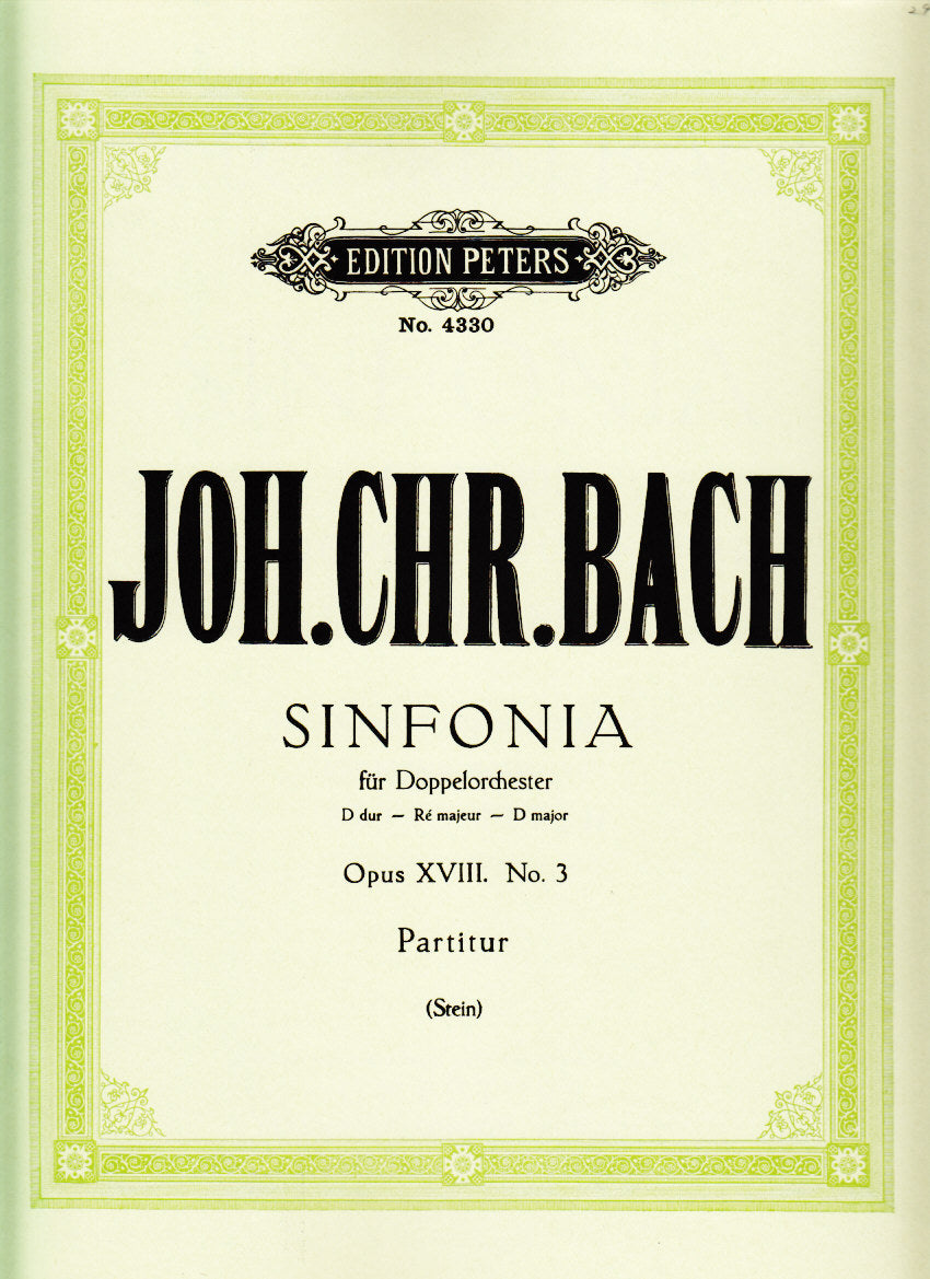 Bach,J.C., Sinfonia op. 18/3 (Partitur) (Peters)