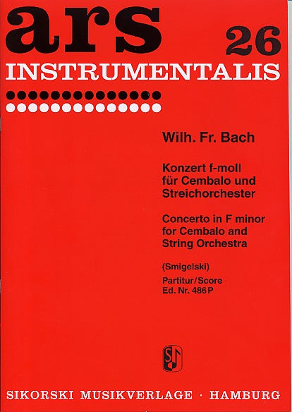 Bach,W.F., Concerto in f (Partitur) (Sikorski)