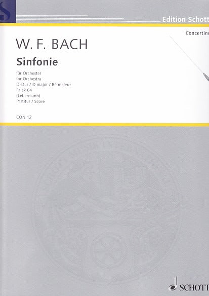 Bach,W.F., Sinfonie D-dur, Fk 64 (Score) (Schott)
