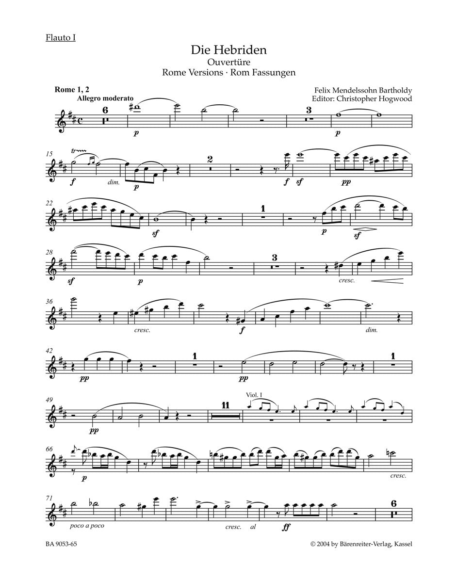 Mendelssohn, Hebriden Ov. Wind Set (Barenreiter)